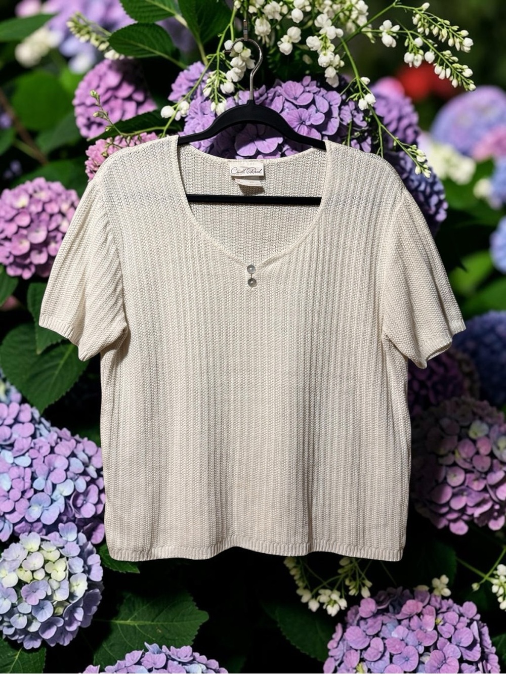 Carroll Reed Vintage Winter White Knit Top